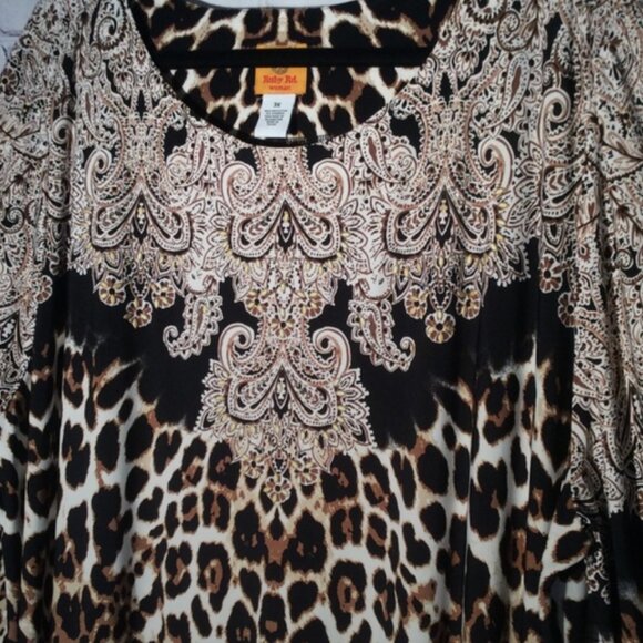 Ruby Rd. Women’s Dress Size 3x Shift Leopard Print - Picture 2 of 6